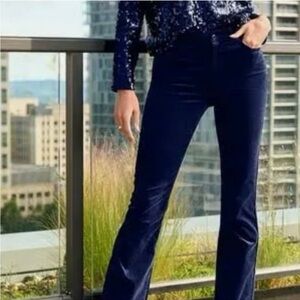 DANIEL G. Designer Navy Blue Straight Leg Velvet Dress Pants size 2/4